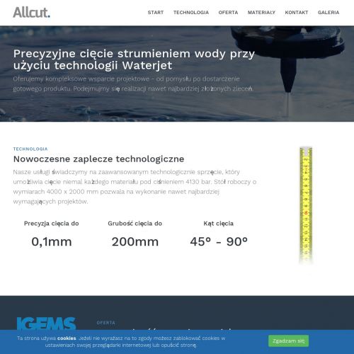 Piaseczno - wycinanie logo wodą