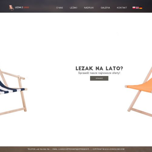 Leżak reklamowy na zamówienie drewniany w Krakowie