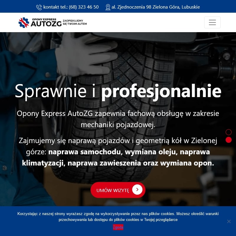 Ustawianie zbieżności w Zielonej Górze