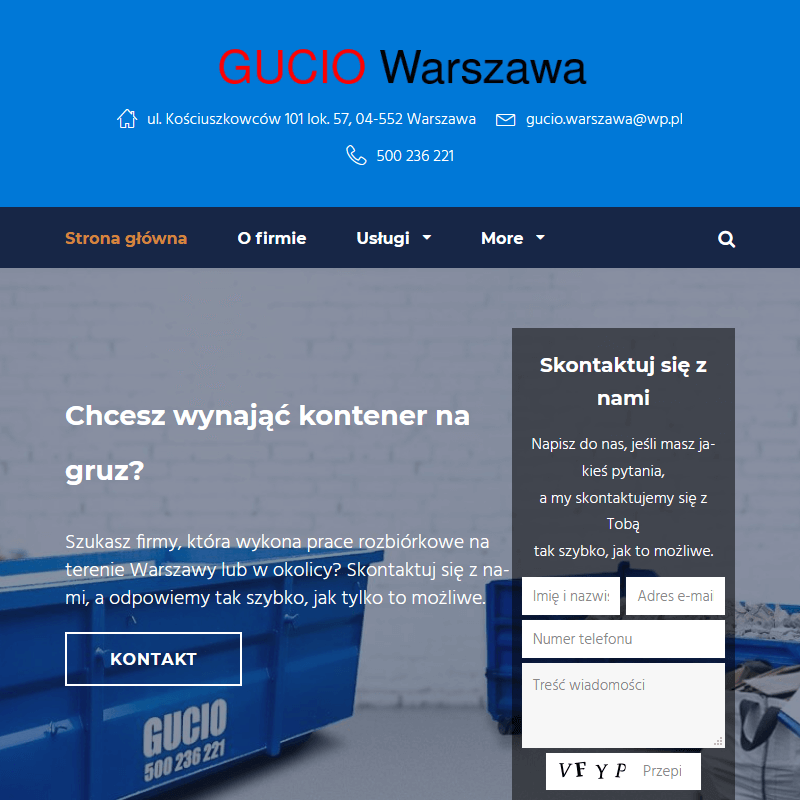 Warszawa - kontenery na gruz