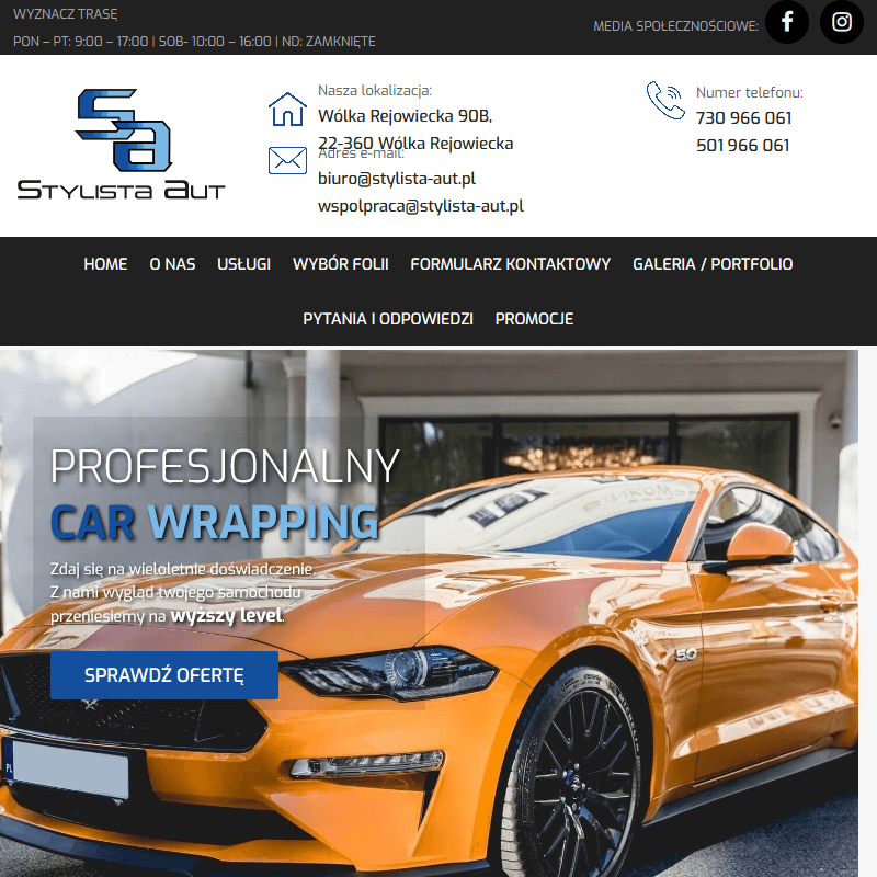 Świdnik - oklejanie samochodu reklamami